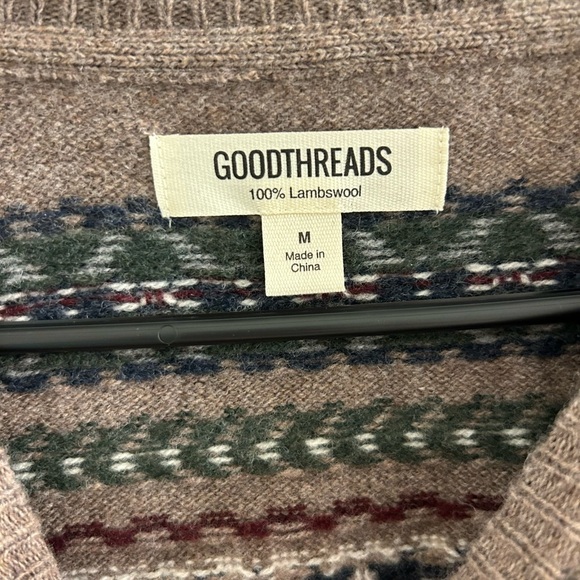 Goodthreads Men's Size m 100% Lambswool Sweater Fair Isle Pullover Winter NWOT - Picture 4 of 7